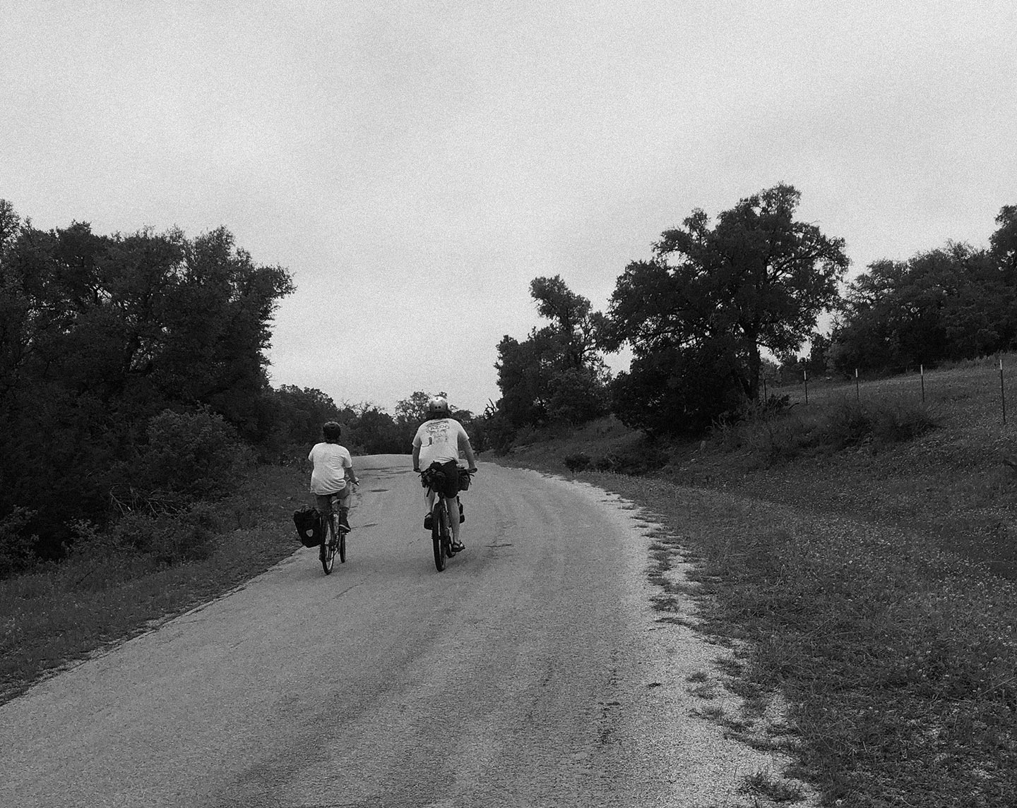 Will and Cody riding bikes